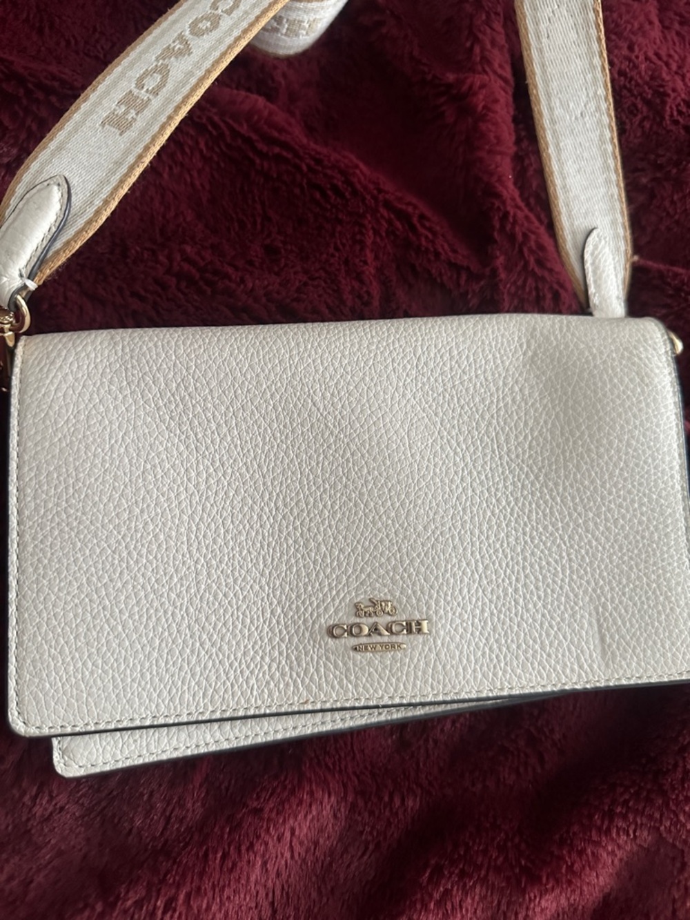 Coach Pebbled Leather Crossbody in Chalk with Gold-Tone Hardware - Picture 8 of 9